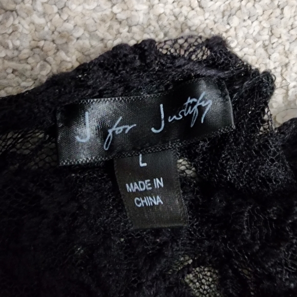 Black Mesh Lace Long Sleeve Shirt - Picture 3 of 4